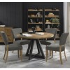 Bentley Designs Indus Industrial Oak Furniture Circular 4 Seater Dining Table