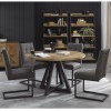 Bentley Designs Indus Industrial Oak Furniture Circular 4 Seater Dining Table