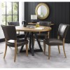 Bentley Designs Indus Industrial Oak Furniture Circular 4 Seater Dining Table