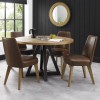 Bentley Designs Indus Industrial Oak Furniture Circular 4 Seater Dining Table