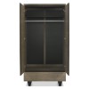 Tivoli Weathered Oak Furniture Double Wardrobe