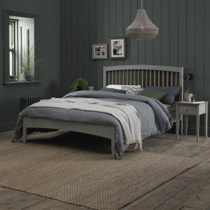 Whitby Scandi Oak Furniture Double Grey 135cm Low End Footend Bedstead Whitby Scandi Oak Furniture Double Grey 135cm Low End Footend Bedstead