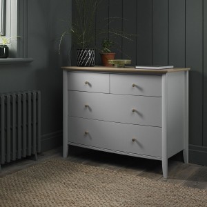 Whitby Scandi Oak Furniture Grey 4 Drawer Chest Whitby Scandi Oak Furniture Grey 4 Drawer Chest
