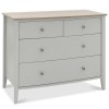 Whitby Scandi Oak Furniture Grey 4 Drawer Chest