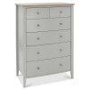 Whitby Scandi Oak Furniture Grey 6 Drawer Chest