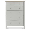 Whitby Scandi Oak Furniture Grey 6 Drawer Chest