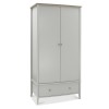 Whitby Scandi Oak Furniture Grey Double Wardrobe