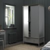 Whitby Scandi Oak Furniture Grey Double Wardrobe