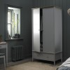 Whitby Scandi Oak Furniture Grey Double Wardrobe