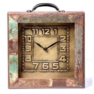 Upcycled Collection Square Wooden Clock