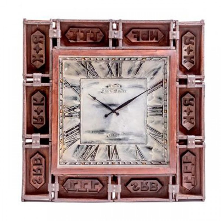Upcycled Collection Brick Mould Natural Finish Clock