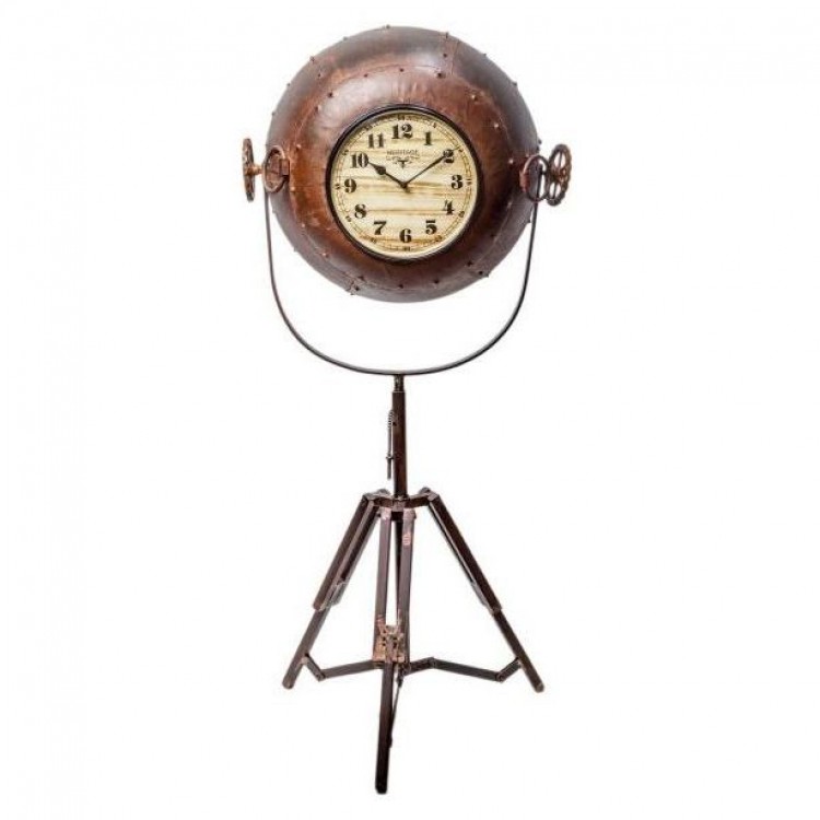 Upcycled Collection Old Iron Pot with Stand Clock