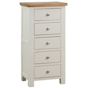 Dortmund Ivory Painted Furniture 5 Drawer Tall Chest Dortmund Ivory Painted Furniture 5 Drawer Tall Chest