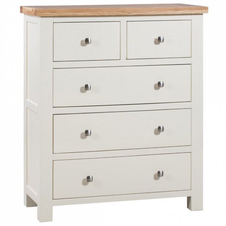 Dortmund Ivory Painted Furniture 2 Over 3 Chest of Drawers