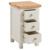 Dortmund Ivory Painted Furniture 3 Drawer Narrow Bedside Table