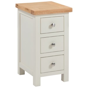 Dortmund Ivory Painted Furniture 3 Drawer Narrow Bedside Table Dortmund Ivory Painted Furniture 3 Drawer Narrow Bedside Table