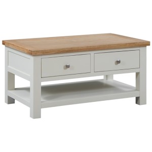 Dortmund Ivory Painted Furniture 2 Drawer Coffee Table