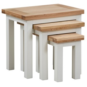 Dortmund Ivory Painted Furniture Nest of 3 Tables Dortmund Ivory Painted Furniture Nest of 3 Tables