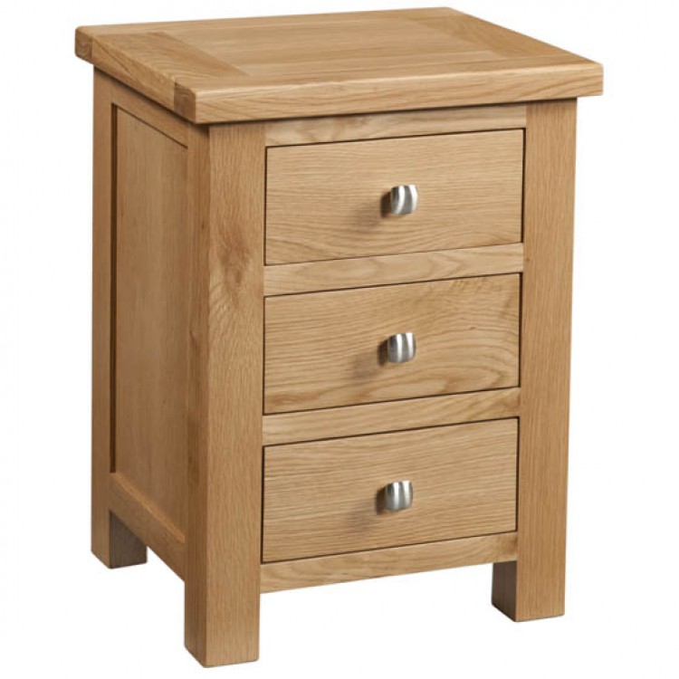 Dorset Oak Furniture 3 Drawer Bedside Cabinet DOR001