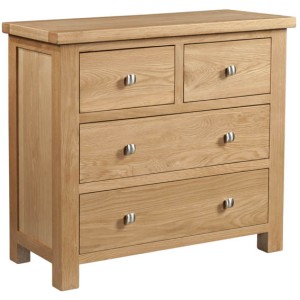Divine Furniture Dortmund Oak Furniture 2 Over 2 Chest of Drawers Dorset Oak Furniture 2 Over 2 Chest of Drawers DOR003