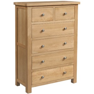 Dorset Oak Furniture 2 Over 4 Chest of Drawers DOR005