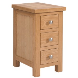 Divine Furniture Dortmund Oak Furniture Compact 3 Drawer Bedside Devonshire Dorset Oak Furniture Compact 3 Drawer Bedside DOR009