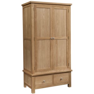 Dortmund Oak Furniture Gents Double Wardrobe Storage Dorset Oak Furniture Gents Double Wardrobe Storage DOR032