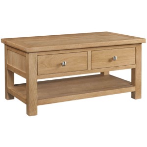 Dortmund Oak Furniture 2 Drawer Coffee Table Dorset Oak Furniture 2 Drawer Coffee Table DOR068