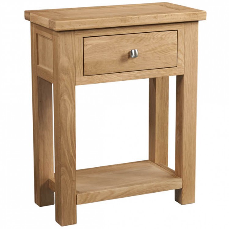 Devonshire Dorset Oak Furniture 1 Drawer Console Table DOR078