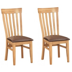 Devonshire Dorset Oak Furniture Toulouse Dining Chair Pair DOR099
