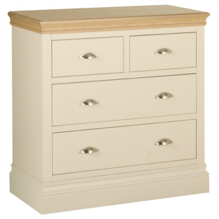 Divine London Ivory Painted Furniture 2 Over 2 Chest of Drawers