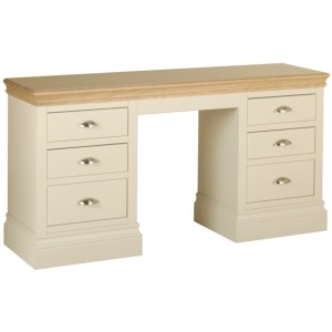 Divine London Ivory Painted Furniture Double Pedestal Dressing Table Divine London Ivory Painted Furniture Double Pedestal Dressing Table