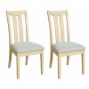 London Painted Oak Furniture Slat Back Dining Chair Pair
