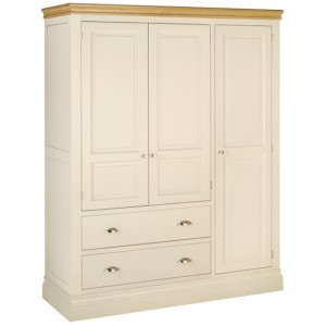 Divine London Ivory Painted Furniture 2 Drawer Triple Door Wardrobe Divine London Ivory Painted Furniture 2 Drawer Triple Door Wardrobe