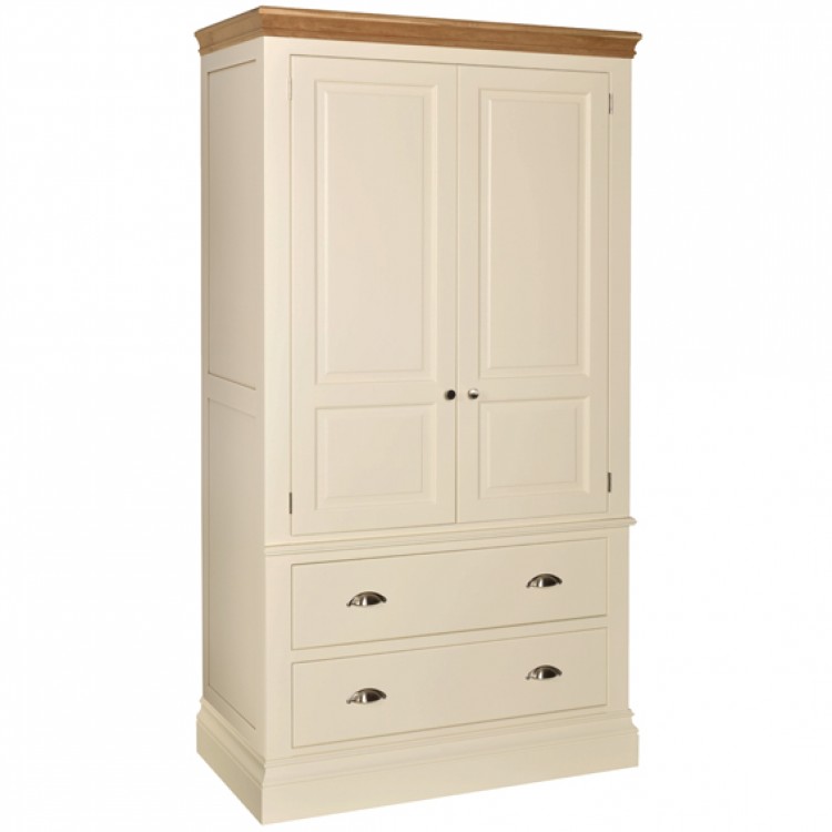Divine London Ivory Painted Furniture 2 Drawer Double Wardrobe