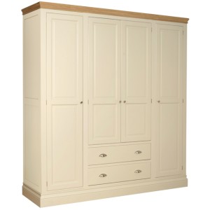 Divine London Ivory Painted Furniture 4 Door 2 Drawer Large Wardrobe Divine London Ivory Painted Furniture 4 Door 2 Drawer Large Wardrobe
