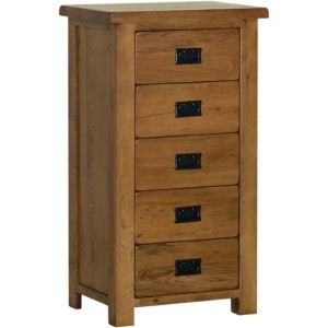 Divine Furniture Oak Furniture 5 Drawer Wellington Tallboy Chest Devonshire Rustic Oak Furniture 5 Drawer Wellington Chest RB50