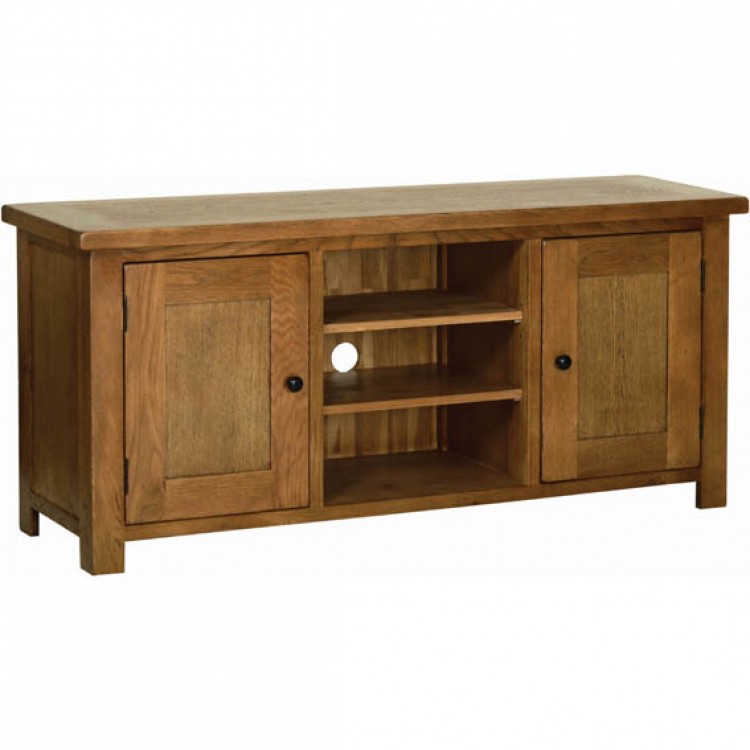 Devonshire Rustic Oak Furniture Large TV Cabinet RE35