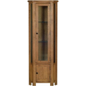 Divine Furniture Oak Furniture Glass Corner Display Cabinet Devonshire Rustic Oak Furniture Glass Corner Display Cabinet RG45
