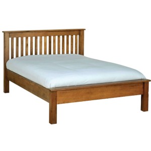 Divine Furniture Oak Furniture 4ft6 Double Bed with Low Foot End Devonshire Rustic Oak Furniture Double Bed RH25
