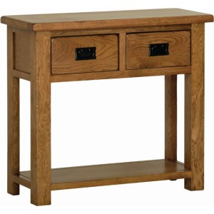 Divine Furniture Rustic Oak Furniture Console Table with 2 Drawers Devonshire Rustic Oak Furniture Console Table with 2 Drawers RT20