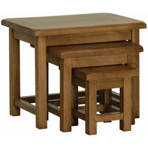 Divine Furniture Oak Small Nest Of Tables Devonshire Rustic Oak Furniture Small Nest of Tables RT28