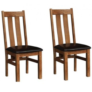 Devonshire Rustic Oak Furniture Arizona Dining Chair (Pair) RUS100