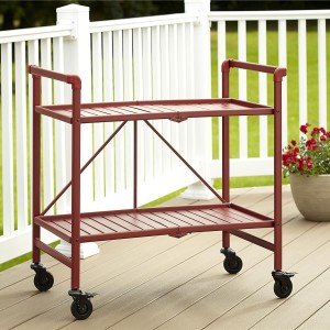 Cosco Outdoor Living Intellifit Ruby Red Folding 2 Shelf Serving Cart Cosco Outdoor Living Intellifit Ruby Red Folding 2 Shelf Serving Cart