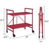 Cosco Outdoor Living Intellifit Ruby Red Folding 2 Shelf Serving Cart