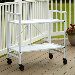 Cosco Outdoor Living Intellifit White Folding 2 Shelf Serving Cart Cosco Outdoor Living Intellifit White Folding 2 Shelf Serving Cart
