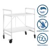 Cosco Outdoor Living Intellifit White Folding 2 Shelf Serving Cart