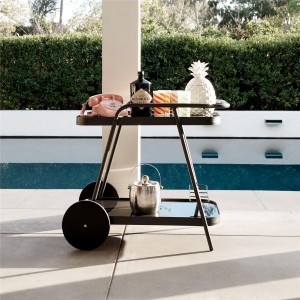 Cosco Outdoor Living Novogratz Poolside Collection Barbie Bar Cart in Charcoal Cosco Outdoor Living Novogratz Poolside Collection Barbie Bar Cart in Charcoal