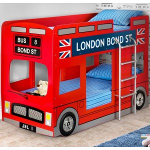 Julian Bowen Furniture London Double Decker Bus Red Bunk Bed Julian Bowen Furniture London Double Decker Bus Red Bunk Bed