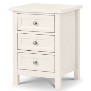 Julian Bowen Painted Furniture Maine Surf White 3 Drawer Bedside Julian Bowen Painted Furniture Maine Surf White 3 Drawer Bedside